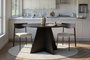 Hanah Home Mesa de Comedor 120x120 cm, Tablero de Melamina Negro Madera, Robusta 60 kg de Carga, Grosor 25 mm - Virella Wood Black